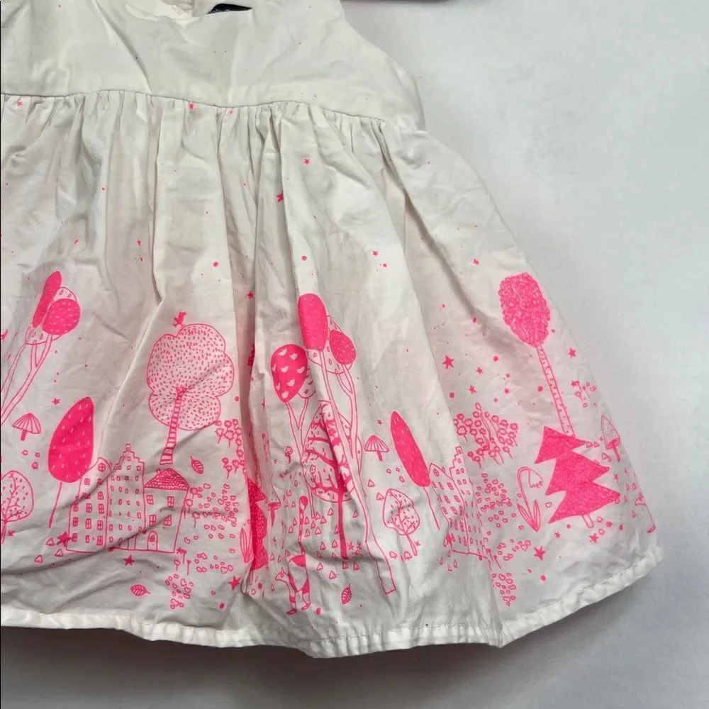 GAP White Dress with Neon Pink Accents size 18-24 months